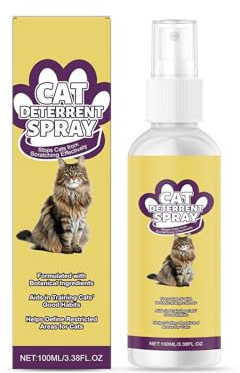Spray Ahuyentador,Spray Repelente para Gatos,Spray Repelente Gatos en Interiores y Exteriores,100ML,Ideal para Uso Indoor y Outdoor con Gatos y Gatitos