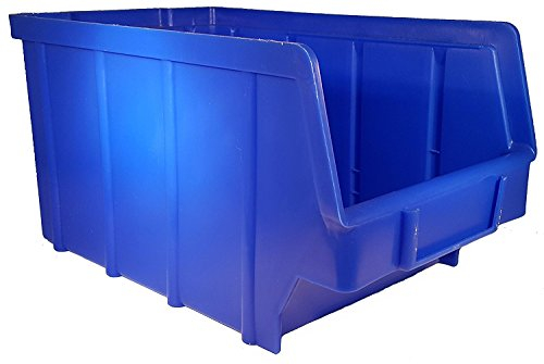 S&S-Shop 26 Stapelboxen Blau Gr.3, aus hochwertigem Kunststoff, mit Schildcheneinschub, Ordnungsboxen für Werkstatt, Kleinteile Organizer, Sortierbox für Schrauben & Werkzeug, Made in Germany