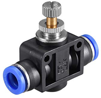 sourcing map 8mm OD Pneumatic Air Flow Control Valve with Push-to-Connect Fitting,Straight Air Pneumatic Flow in-Line Speed Controller Valve,2pcs