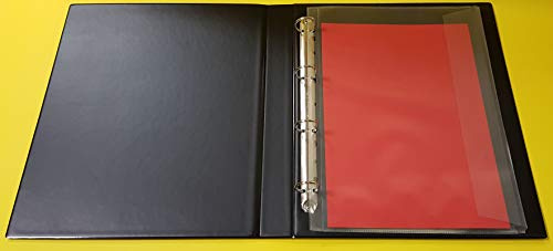 PS-Handelshaus Ringbuch A4+ Übergröße Schwarz | 4-Ringe mit Tasche | PVC-Ordner in Black für Folio Format. Mit 4 Ringen und transparenten Einschubtaschen auf Frontseite und schmalem Rücken
