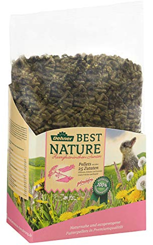 Dehner Best Nature Nagerfutter Junior, Zwergkaninchenfutter Pellets, 3 kg