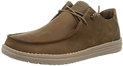 Skechers MELSON RAMILO, Mocasines para Hombre, Desert Leather, 42 EU