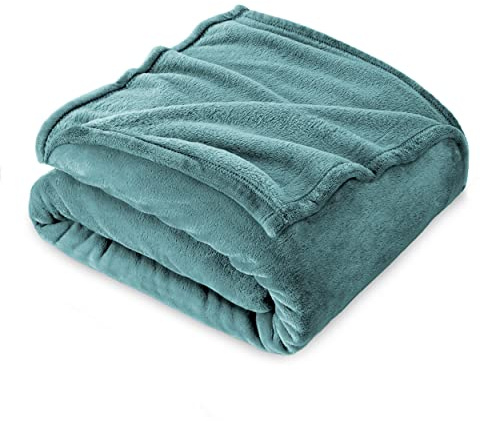 FARFALLAROSSA Kuscheldecke Flauschig 160 x 210 cm - XXL Fleecedecke Sofa Decken Couchdecke - Oeko-TEX - Super Weiche Fleecedecke als Sofaüberwurf - Wohndecke Wasser Grün