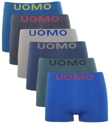Channo Calzoncillos Boxer de Hombre Licra sin Costuras Seamless Lisos Color Uniforme (Pack D, S)