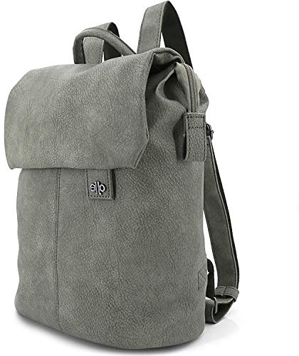ekavale Elegant Rucksack für Damen & Mädchen – City Daypack aus Optik Leder – klein Schulrucksack Backpack (Grau)