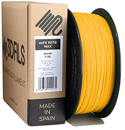3DFILS - Filamento PETG Naranja para impresión 3D (1,75 mm / 1 Kg, Naranja)
