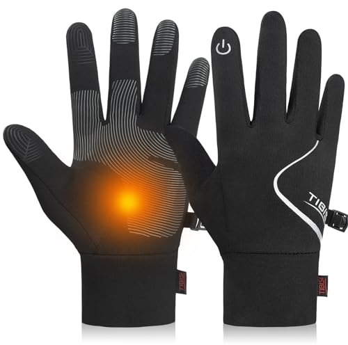 PULIOU Handschuhe Kinder Reithandschuhe Winter Warme Fahrradhandschuhe Anti-Rutsch Winddicht Leichte Touchscreen Wasserdicht Laufhandschuhe für Jungen Mädchen 4-12 Jahre, TM11-M(6-8Jahre)