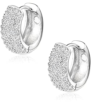 ALEXCRAFT Orecchini a Cerchio in Argento con Cz Piccoli Orecchini Huggie Per Donne E Ragazze Orecchini Uomo Cerchio