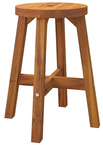 vidaXL Hocker, Stuhlfür den Innenbereich und Außenbereich, Sitzhocker für Kinder und Erwachsene, Gartenhocker Badhocker Schminkhocker Pflanzenhocker, Braun Rund Massivholz Akazie