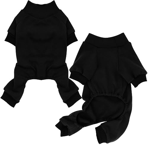 HuaLiSiJi Hundepyjama Kleine Hunde,Elastisch und Bequem Weich und Warm Einfach an und Auszuziehen für Kleine und Mittelgroße Hunde Geeignet (XL, Schwarz)
