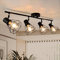 HiBay Plafonnier LED 4 Spots E27 Lampe de Plafond Vintage Pivotante à 350° pour Salon, Luminaire de Plafond pour Chambre à Coucher, Couloir, Max. 60W (Sans Ampoule)