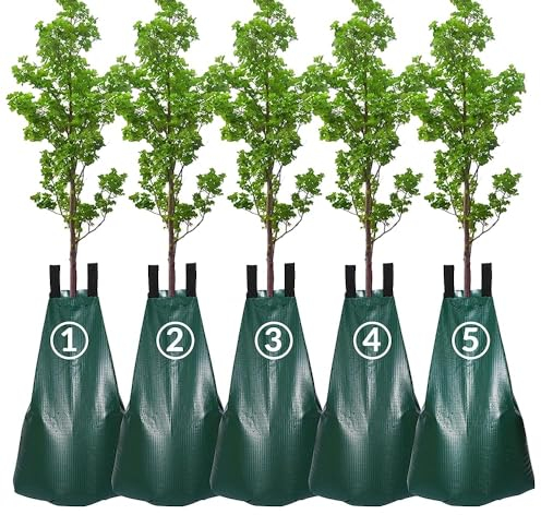 Casgee 5 Stück 75L Baumbewässerungssack, Bewässerungsbeutel UV beständigem, PVC Bewässerungssack, Baumbeutel Bewässerungssack zur Verwendung mit Dünger, strapazierfähigem Wassersack für Bäume