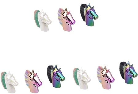 Healeved 9pcs Unicorn Nail Brush for Polish Gel Nail Cleaning Toe Cleaning Brush