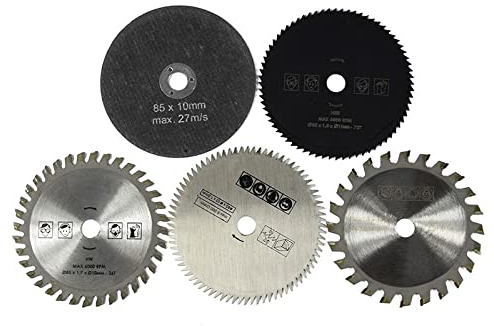 Kreissägeblatt, Multi-Material-Gehrungssägeblatt (auch bekannt als Holzblatt, Metallschneidblatt, TCT-Sägeblatt), TCT-Kreisholzsägeblatt, 5 Stück 85 mm Schneidwerkzeug, Holzsägeblätter for Multifunkti