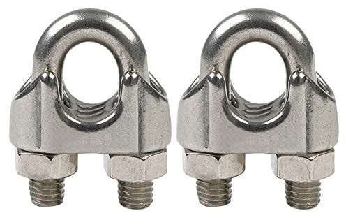 FEEIMOL Abrazaderas de Cuerda de Cable M14 Clip de Cuerda de Alambre Acero Inoxidable U Perno Sillín Abrazadera Sujetacables para Asegurar Cables y Cuerdas