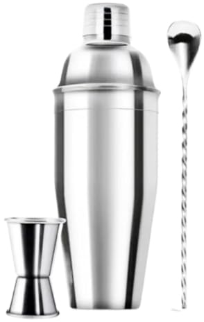 ASHSDI Kit de Coctelería Coctelera De Acero Inoxidable, Juego De Cóctel, Barman, Juego De Tres Piezas, Coctelera, Herramientas De Bar Kit Cocktail Cocktail Set