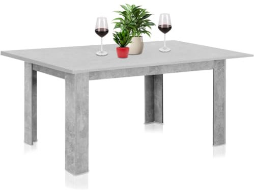 Shally Dogan Tavolo Allungabile Sala da pranzo Grigio da 110 x 70 cm a 150 x 70 cm, Design Moderno, Estensibile Salvaspazio, Ideale per Sala Pranzo, Soggiorno, Cucina, Arredamento Interno, (Cemento)