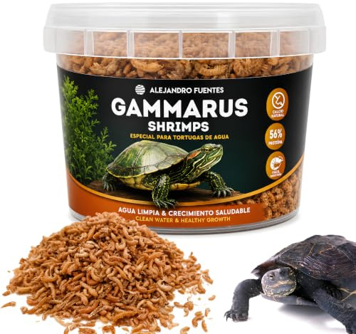 AF® Gamberetti per Tartarughe d'Acqua 75g, 750ml Gammarus per Tartarughe d'Acqua +56% Proteine, Snack Naturale Riduce Odori, Mangime Tartarughe Acqua con Shrimps, Freschezza con Zip