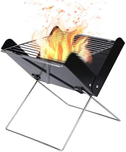 Barbecue à charbon portable pliable pour voyage, randonnée, pique-nique, mini brasero pour voiture, camping et festivals