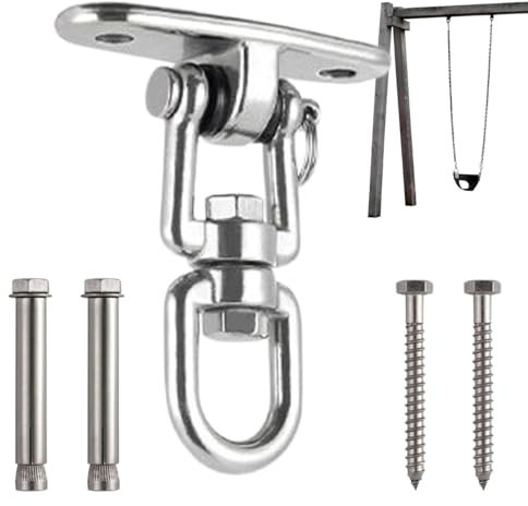 Supports de balançoire à Usage intensif - Cintres de balançoire Robustes en Acier Inoxydable antirouille - Crochets de pivotants à 360° pour Porche, terrasse, Aire de Jeux, Jardin, intér