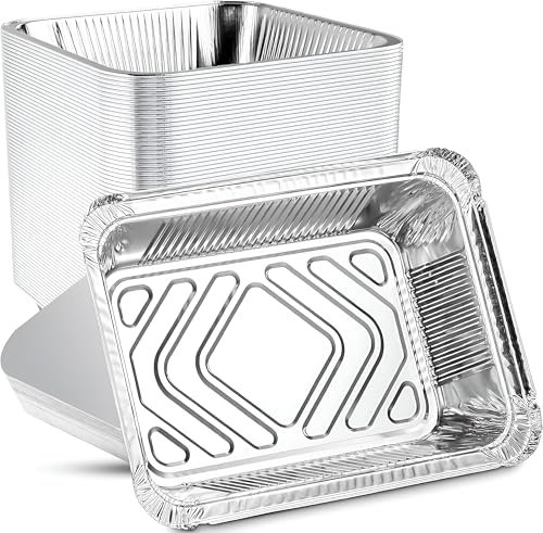 Aluminium Foil Trays 10Pcs, No2 Size Disposable Containers with Extra Strong Lids, Sturdy Reusable Dishes for Food Storage, Baking, Lunch, and Party