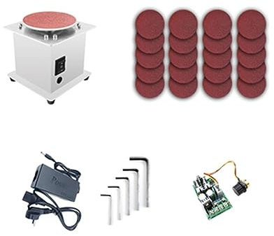 Máquina pulidora, lijadora orbital Mini lijadora de discos de banco, rodillo de lijado, afilador de bordes eléctrico, máquina de molienda de sobremesa autoadhesiva de 7 velocidades Variables para lija