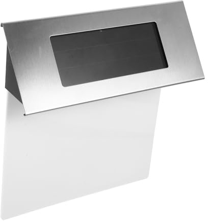 NUOBESTY Luz Solar Numérica Para Puerta 4 Led, Construcción De Acero Inoxidable Resistente Al Agua, Iluminación Para Pasillo y Patio De Casa, Batería Recargable Ecológica, Montaje Sin Cables