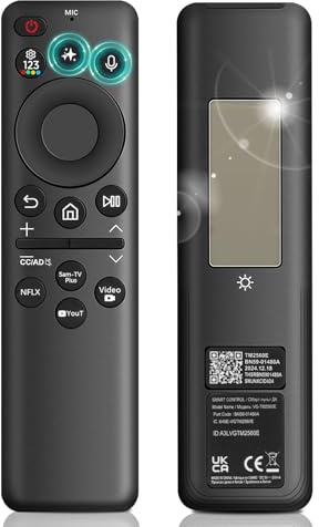 BN59-01480A Télécommande Solaire de rechange für S-amsung Smart TVs 2019-2025, VG-TM2560EN – Sprach- & AI-Steuerung, kompatibel mit Frame TV, QLED, Neo QLED, Crystal UHD & Curved 4K/8K