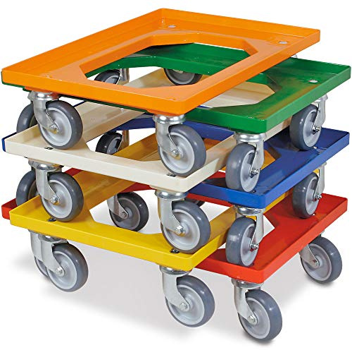 BRB 6X Logistikroller/Transportroller für Kisten 600x400 mm, Tragkraft 250 kg (6 Farben gemischt)
