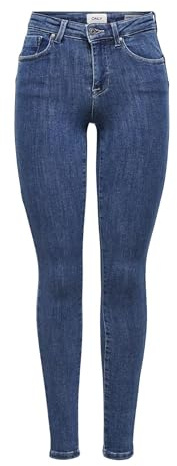 ONLY ONLPOWER Mid Push UP SK JEA REA3223 Noos Jeans Skinny, Blu (Dark Blue Denim Dark Blue Denim), 38W / 34L Donna