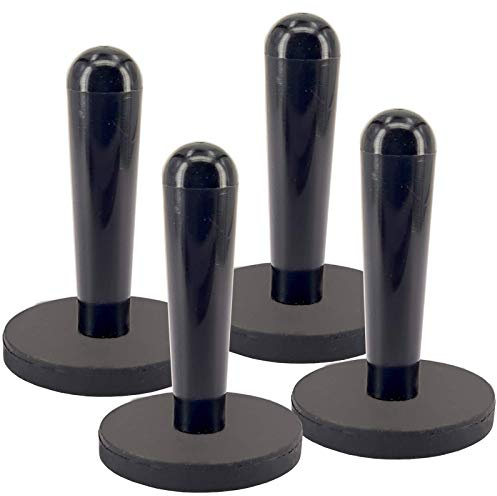 4x Neodym Magnete Gummiert Car Wrapping Magnet Werkzeug Folierung Scheibe Topfmagnet Gummi Runder Magnete mit Griff zum Auto Folieren [Ø 43mm - 12KG]
