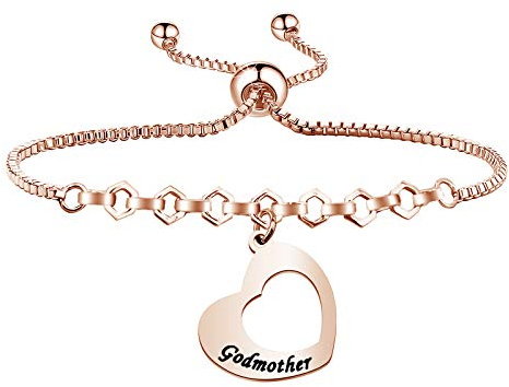 Godmother Bangle Bracelet Godmother Gift Rose Gold Godmother Religious Jewelry Gift from Godchild (Godmother Bracelet)