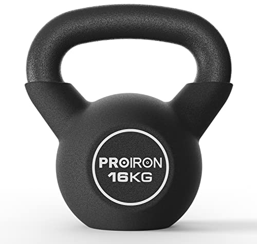 PROIRON Kettlebell in Ghisa 16 kg, Rivestimento in Neoprene, Vari Colori per Esercizi e Allenamenti a Casa e in Palestra