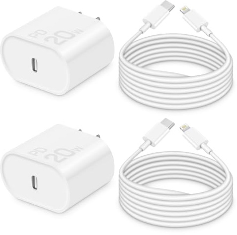 CXX 10FT Charger for iPhone 20W Fast Charging [MFi Certified, 2-Pack] USB-C PD Block & Extra Long Cable Compatible with iPhone 14/13/12/11/Pro/Plus/Max/Mini/SE, iPad & More