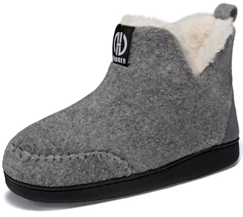 GURGER Herren Damen Filz Hausstiefel Plüsch Gefüttert Hüttenschuhe Hausschuhe Gr.36-47
