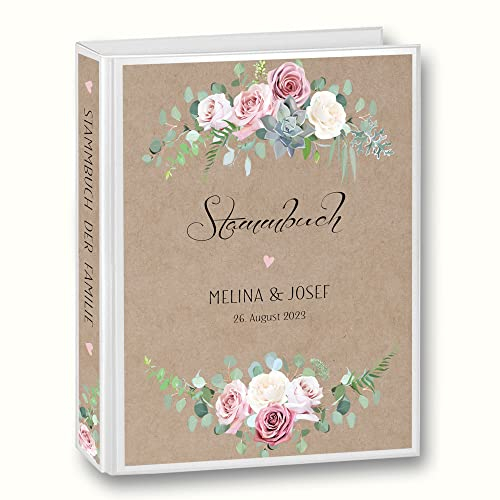 Stammbuch der Familie personalisiert Stammbuchmappe Fugala A5 ca. 19 x 23 cm Familienstammbuch Stammbücher Vintage