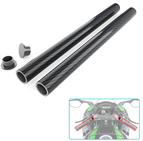 Motorcycle 22MM 7/8 Handlebars 1 pair Carbon Fiber Clip On Rods Replacement Handle Bar Compatible with Harley Scooter Softail Sportster Road King Honda Kawasaki Suzuki Gloss Black