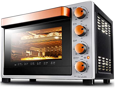 Horno individual de acero inoxidable con clasificación energética A, horno de microondas en plata, horno halógeno de convección premium, ideal para asar, hornear, estética y práctica