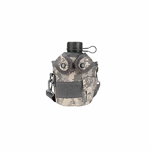 JMorCO Bottiglia d'Acqua all'aperto da Campeggio da Viaggio per Mensa Militare in Alluminio Militare Pieno da 1 litro,A