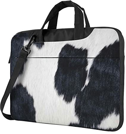 Kuhfell Drucken Tragbare Computer Tasche Tragbare Computer Tasche Ultradünne Computer Tasche, Schwarz , 15.6 inch