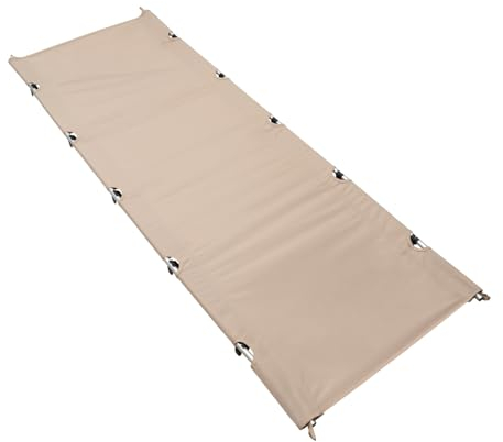 LUNICASHA Campingbett, Feldbett Klappbar, Tragbares Campingliege, Klappbett Camping Bett, Campingliege Faltbar für Outdoor Indoor Camping Garten Reisen Wohnwagen Zubehör, Bis 150kg, Khaki