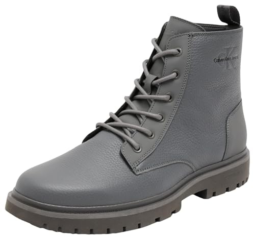 Calvin Klein Botas de media caña Hombre Eva Laceup con cordones, Gris (Charcoal Grey), 45 EU