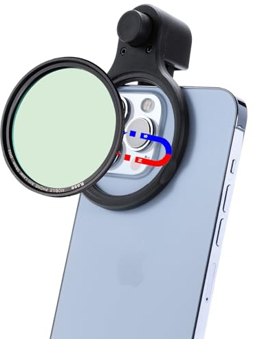 Kase Clip-on CPL Filter for iPhone, 58mm Magnetic Phone Camera Lens Circular Polarizer Filter Compatible with iPhone 16 15 14 Pro Max 13 12 11 Samsung Xiaomi