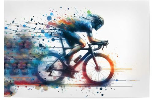 artboxONE Poster 30x20 cm Sport Radfahrer Lufer D hochwertiger Design Kunstdruck - Bild Radfahrer bunt Fahrrad