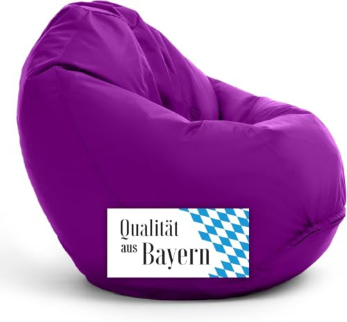 Bruni Classico Pouf pour l’extérieur et l’intérieur, fabriqué en Allemagne, avec Housse intérieure (Violet, S)