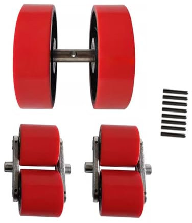 Rodillos para transpaletas Rodillo de carga 4 rodillos de carga frontal 80 x 70mm, 2 Ruedas de dirección 200 x 50mm, con rodamientos de bolas PU Ruedas de alta resistencia Carga 3000kg