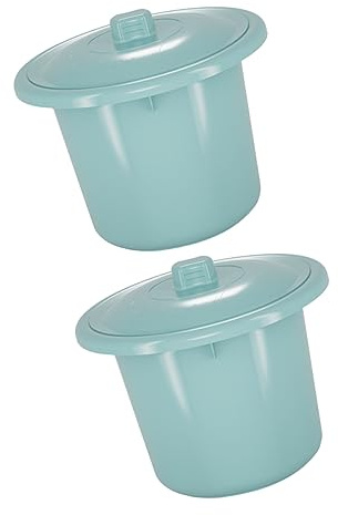 ORFOFE Contenedor para Urinario Portátil 2 Piezas con Tapa, Plástico Duradero, Tamaño Compacto, Adecuado para Orina Nocturna y Uso Infantil, Práctico para Viajes y Hogar