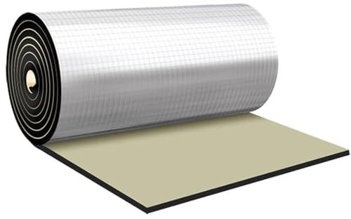 LRHELPBNR Pannello Isolante Autoadesivo, Pannello Riflettente Autoadesivo in Schiuma di Alluminio, Spessore 10 Mm, Rotolo Isolante per Pavimenti, Tetti, Porte di Garage E Camper(30mm)