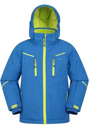 Mountain Warehouse Slalom Kids Extreme Waterproof Ski Jacket - Fleece Lined Padded Coat with Detachable Snowskirt, Boys & Girls - Winter Skiing, Sports, Walking Cobalt Kids Size 11-12 Years