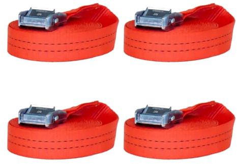 Lasiprofi Klemmschlossgurt 35 mm | Länge 6,0m | einteilig | Set | LC 700 daN | Farbe rot | Klemmschlossgurt zur Ladungssicherung | für LKW, Anhänger und Kleintransporter (4)